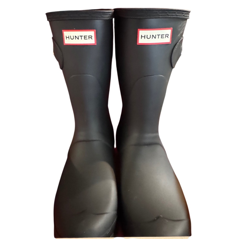 Hunter Women Original Short Rain Boots Black Matte Waterproof WFS1000RMA Size 9M - Picture 7 of 9